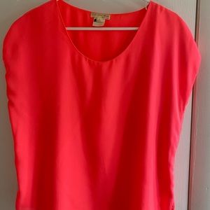 A’gaci coral pink top, lined, size L, with zippers